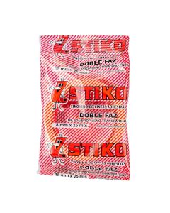 CINTA DOBLE FAZ POLIPROPILENO TRANSPARENTE 18MM*25MTS STIKO *UNID.