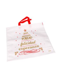 BOLSA FRISELINA NAVIDAD CON ASA 45*40CM FELICES FIESTAS (4A-13) *UNID