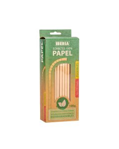 SORBETES ECOLOGICOS SIN FUNDA FLEXIBLES PAPEL KRAFT IBERIA (6MM*20CM) (OFERTA DISC) *100UNID