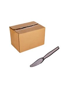 CUCHILLO PLASTICO NEGRO (ECO) CAJA *800UNID.