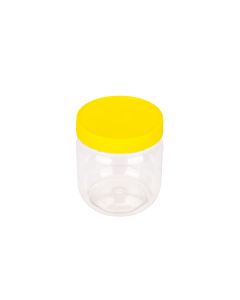 POTE PLASTICO CRISTAL MIEL.1000GRS CON TAPA ROSCA AMARILLA  *UNID