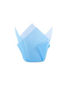 TULIPAS PARA MUFFIN Y CUPCAKE.Nº16 CELESTE LISA PAQ *200UNID