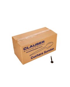 CUCHARA PLASTICA SUNDAE NEGRA (CLAUSER) CAJA *1000UNID.