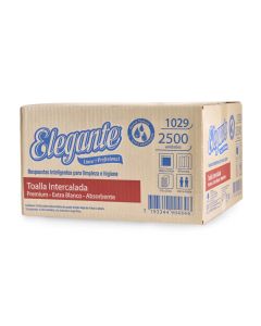 TOALLAS INTERCALADAS ELEGANTE BLANCA (2500UNID.4 PANELES) PREMIUM *CAJA